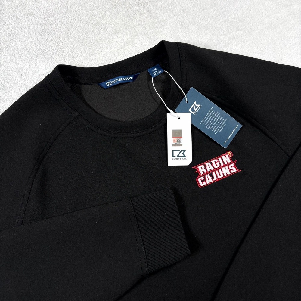 Cutter & Buck Roam Sweatshirt Mens L Black NCAA Louisiana Ragin' Cajuns Football